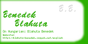 benedek blahuta business card